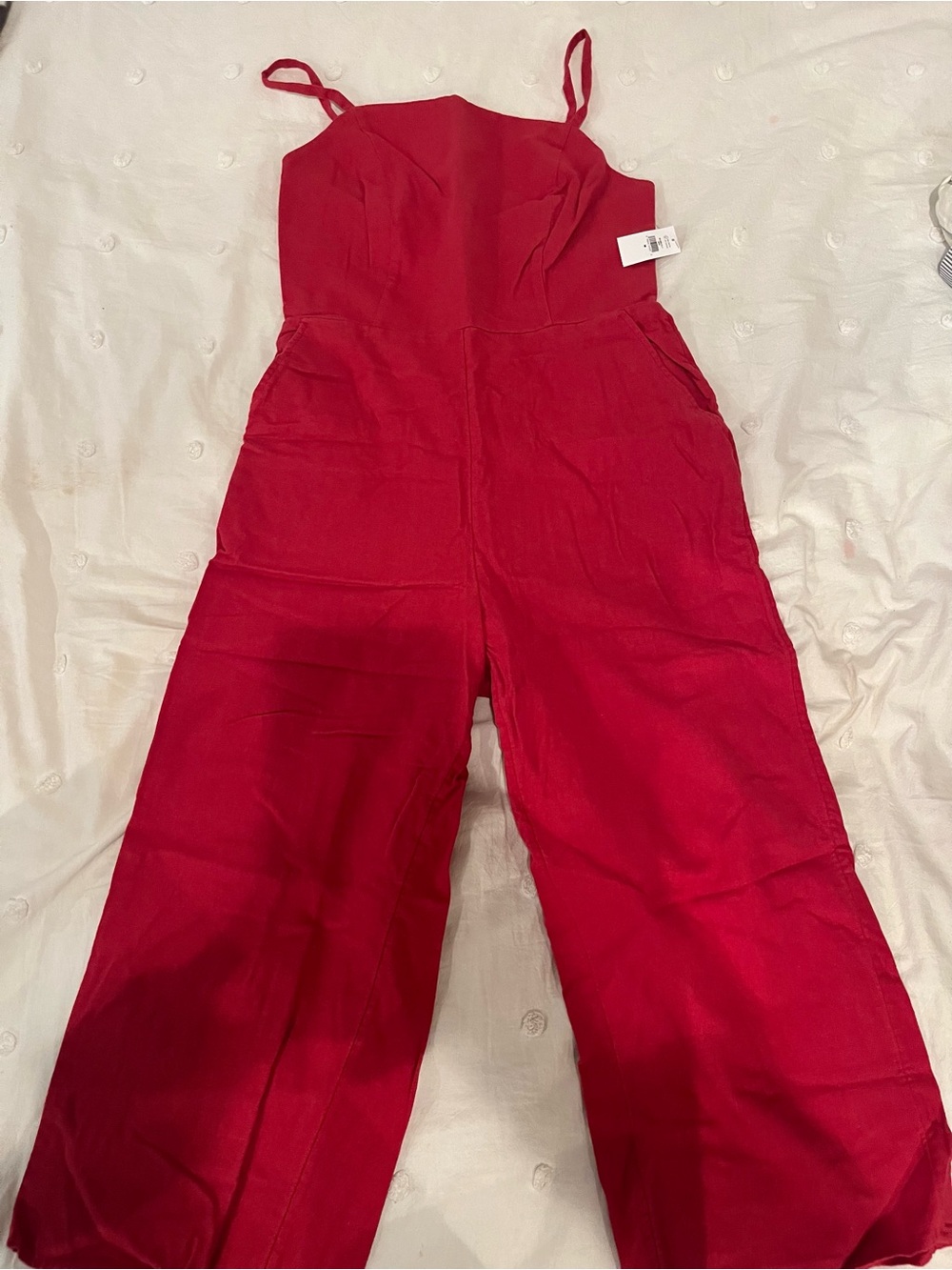NWT Old Navy Red linen Elastic-Waist Top